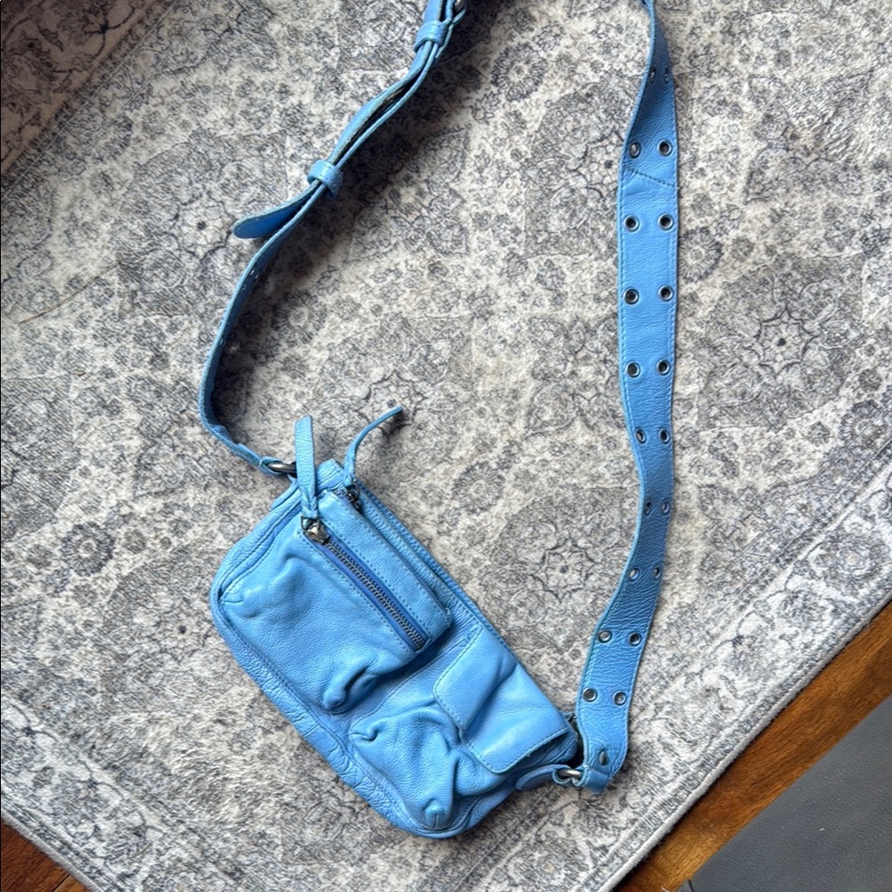 Free People Blue Crossbody Bag with Adjustable Strap